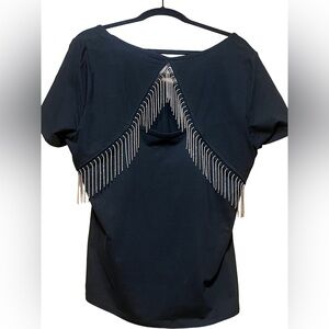 Torrid Black Top with Silver Fringe